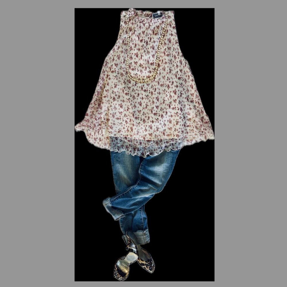 Paul & Joe Paris Flower print silk tunic blouse size 3